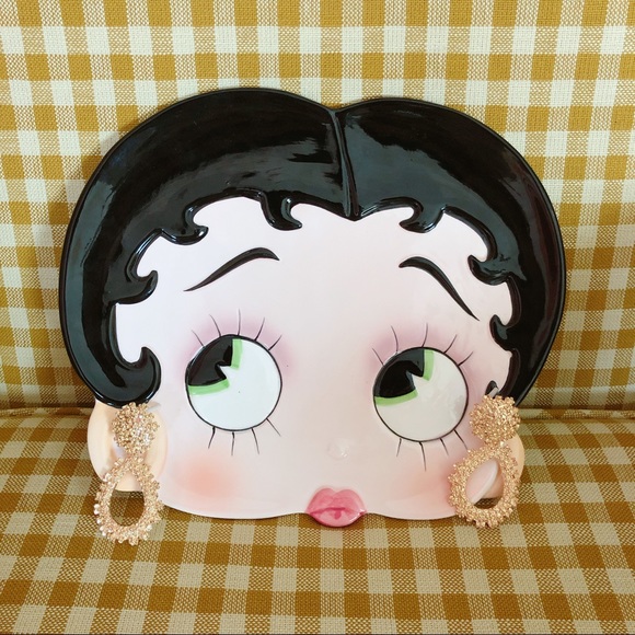 H&M Gold Chunky Statement Stud Drop Earring - Picture 6 of 9